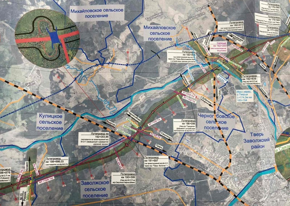 Проект скоростной железной дороги в тверской области на карте