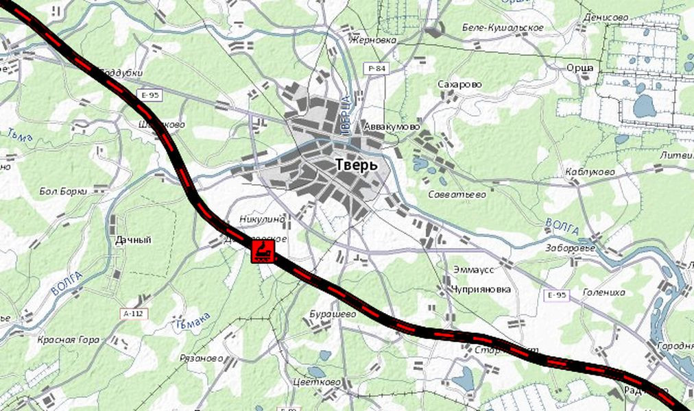Скоростная дорога вокруг твери схема