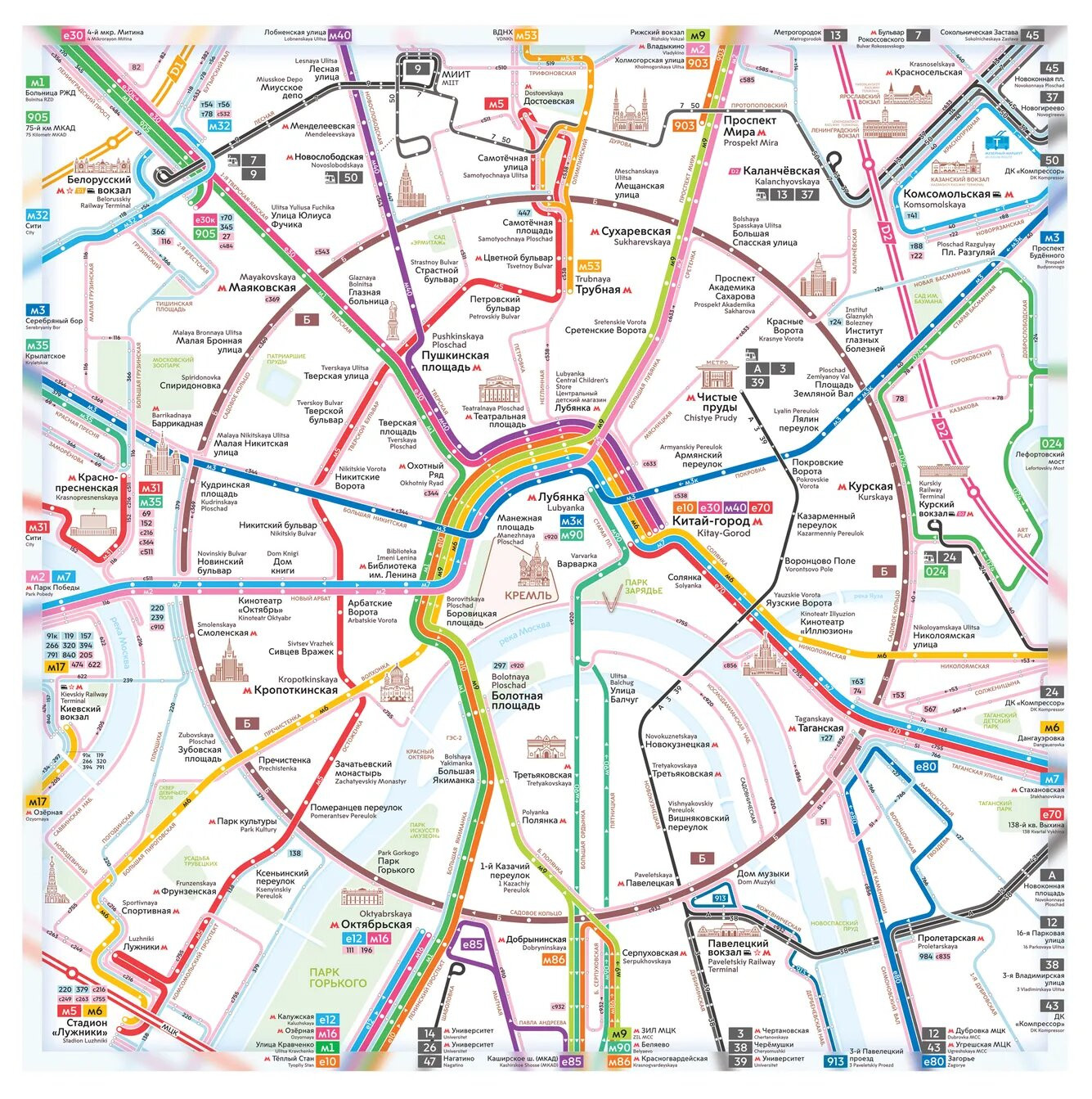 Карта транспорта москвы и московской области общественного транспорта