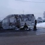 сгорел пассажирский микроавтобус